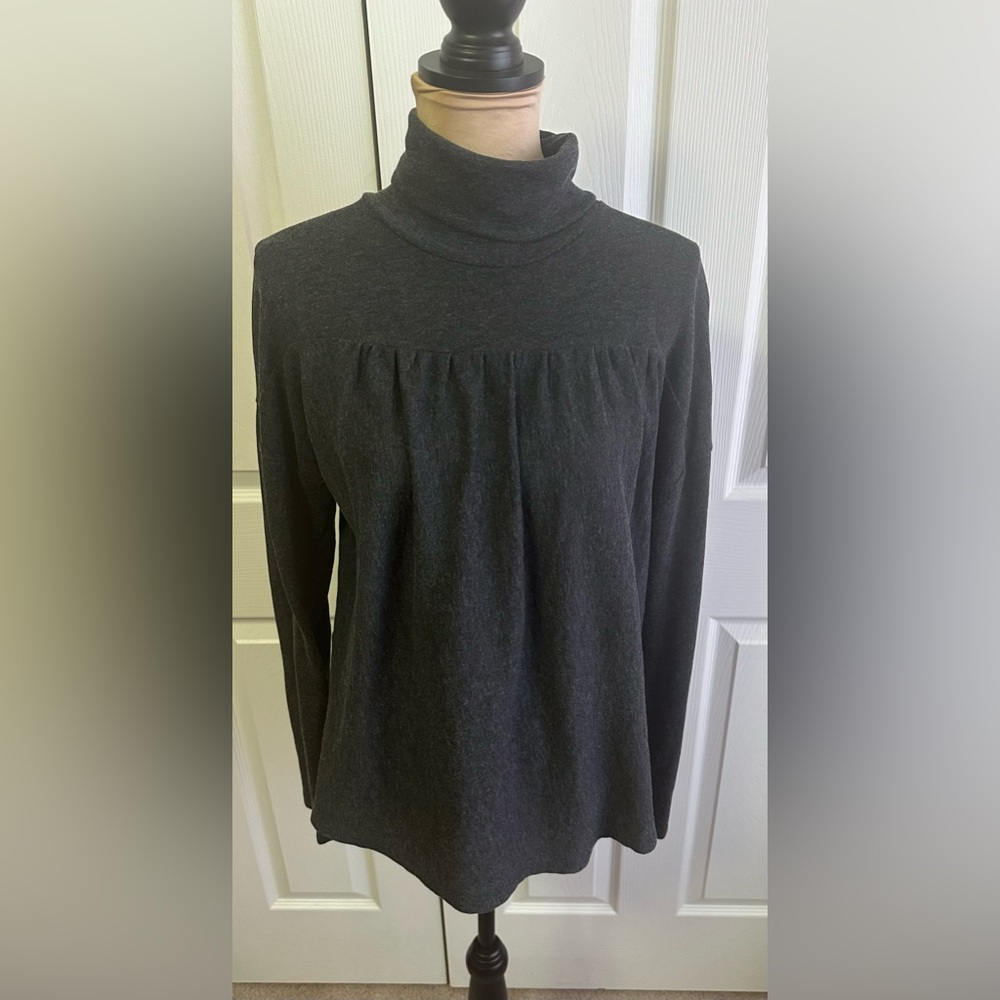 Maeve by Anthropologie Dark Gray Long Sleeve Turtleneck Top